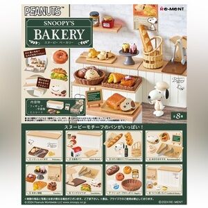BNIB!! Snoopy’s Bakery full set toys figures 8 boxes - re-ment brand
